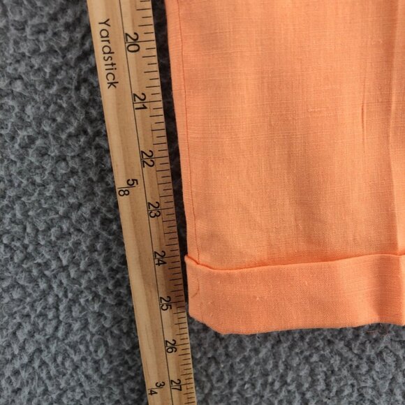 Jones New York Pants Womens 2 Petite Orange Linen Blend Signature Crop Stretch - Picture 9 of 11